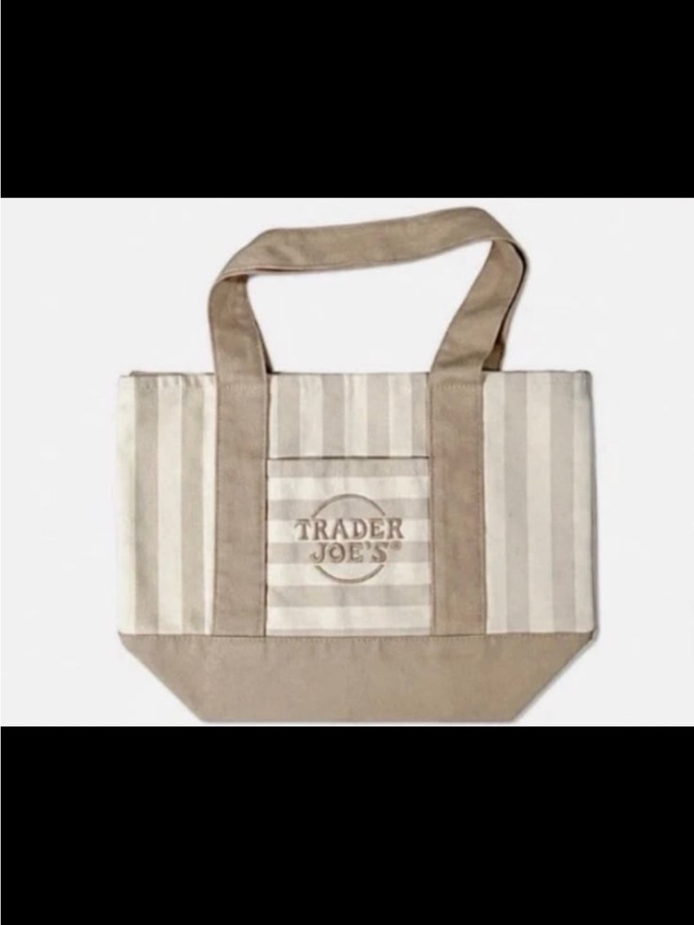 Trader Joe's Pastel Stripe Mini Canvas Tote Bag, Set of 4. - Picture 6 of 6
